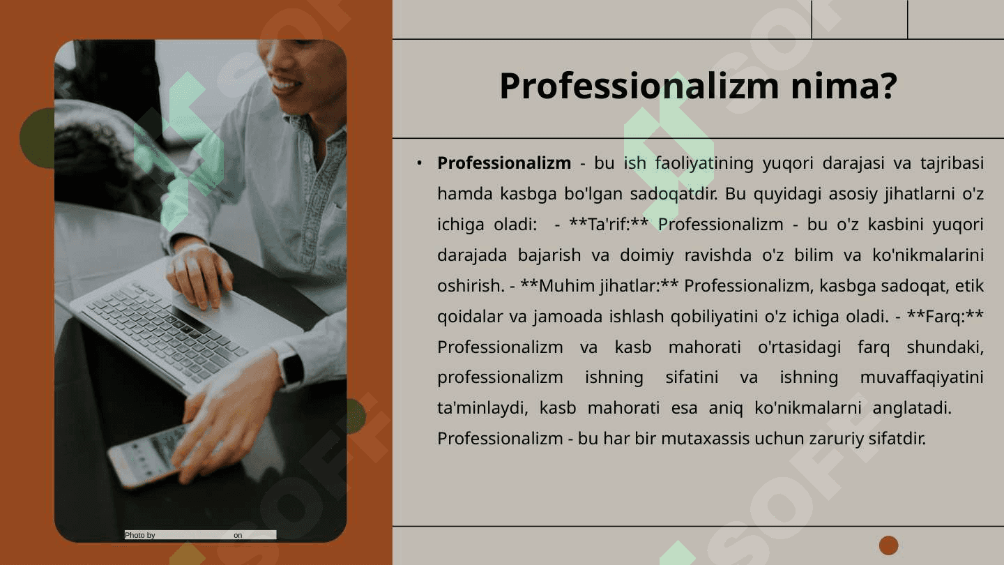 Professionalizm tamoyili. 3