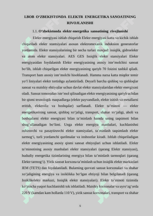 O‘zbekistonda elektro-energetika  sanoatining joylashish  va  rivojlanish  istiqbollari 4