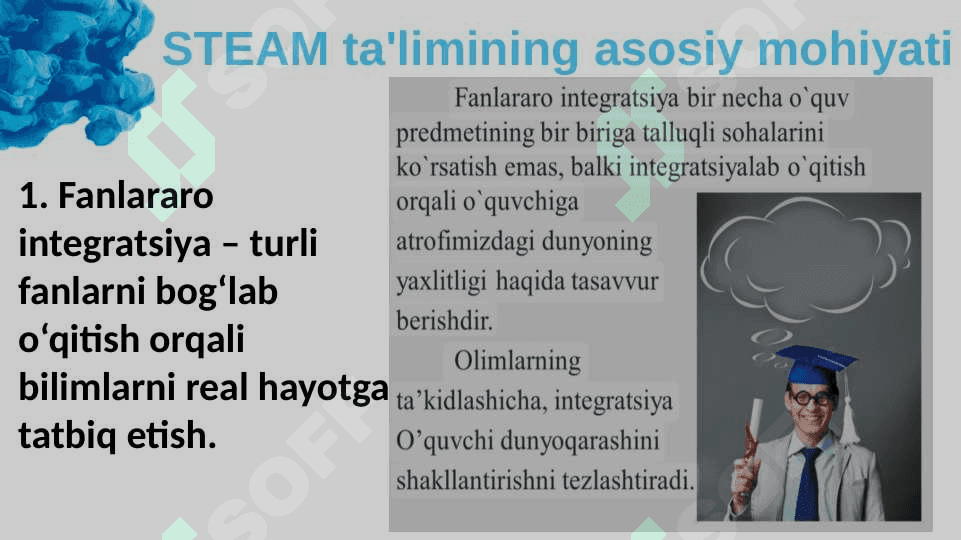 Ta'limda STEAM ta'lim texnologiyasi  foydalanishning mohiyati haqidagi bilimlarni bilib olish. 4