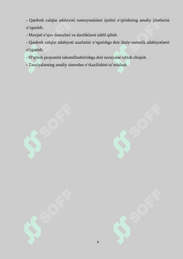 Adabiyot darslarida qardosh xalqlar adabiyoti namoyondalari ijodini oʻqitish kurs ishi 6