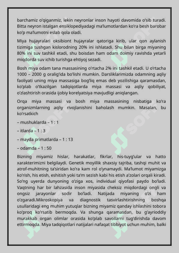 Bosh miya faoliyati va uning vazifalari 3