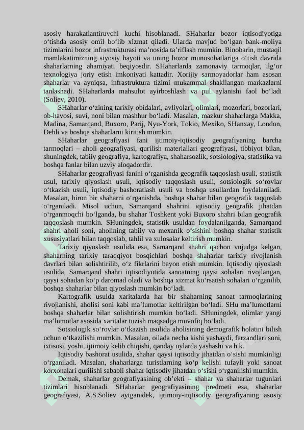 Shaxarlar rivojlanishi va urbanizatsiya 2