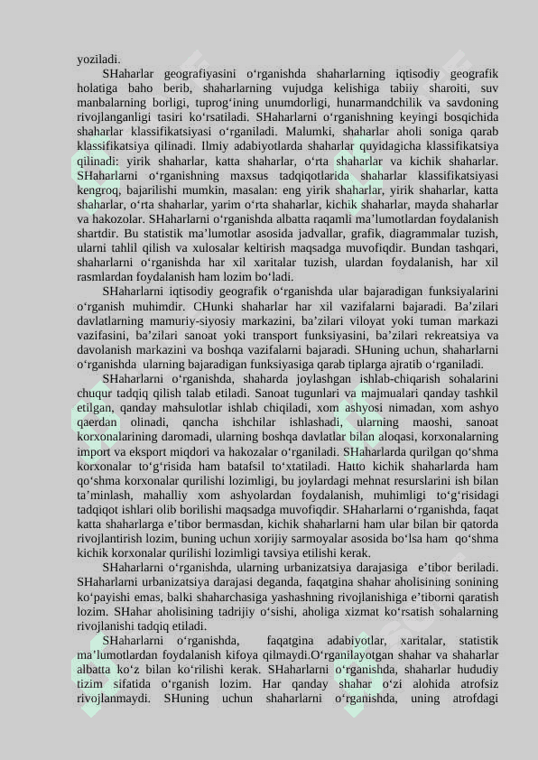 Shaxarlar rivojlanishi va urbanizatsiya 5