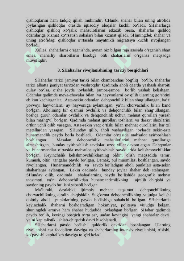 Shaxarlar rivojlanishi va urbanizatsiya 6