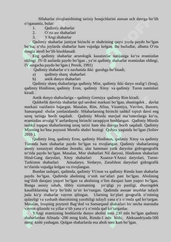 Shaxarlar rivojlanishi va urbanizatsiya 7