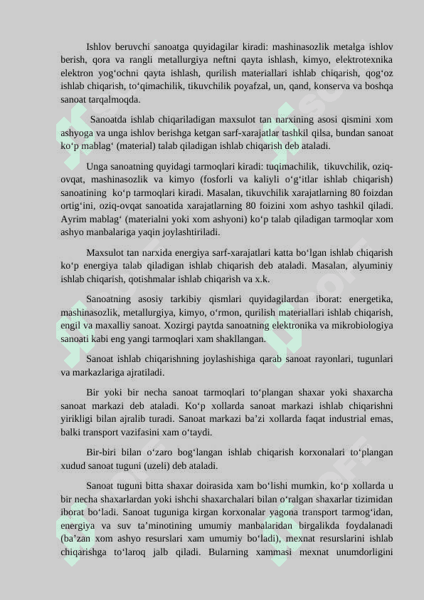 Sanoat va qishloq xo‘jaligi geografiyasi 6