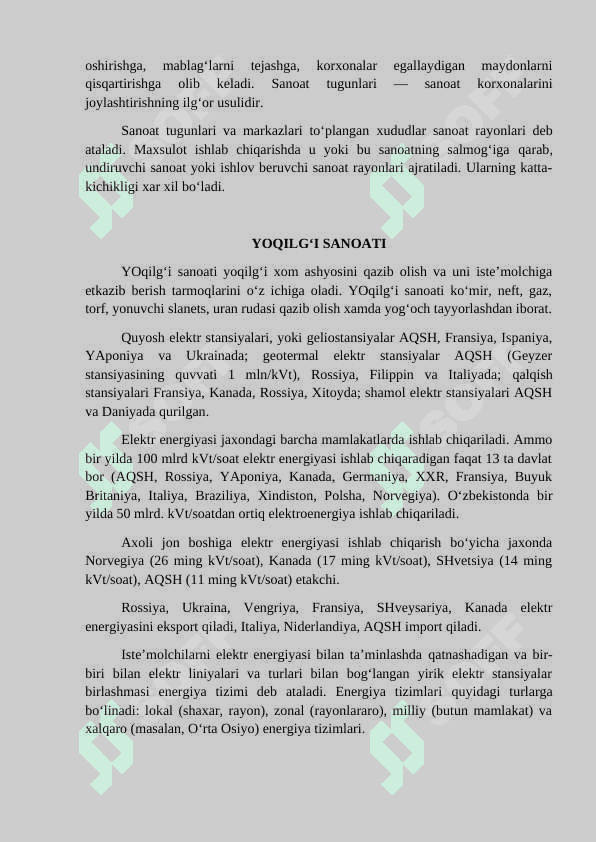 Sanoat va qishloq xo‘jaligi geografiyasi 7