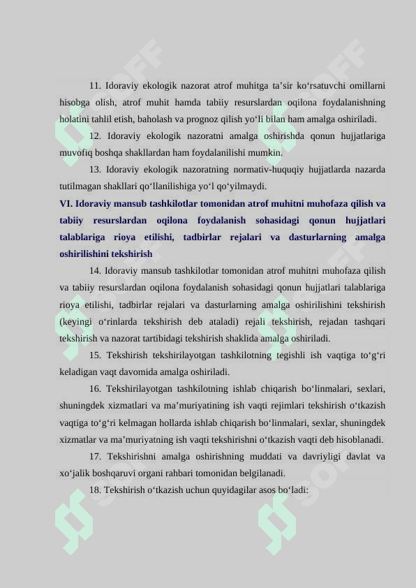 EKOLOGIYA SOHASIDAGI DAVLAT BOSHQARUV ORGANLARI VAKOLATI 8