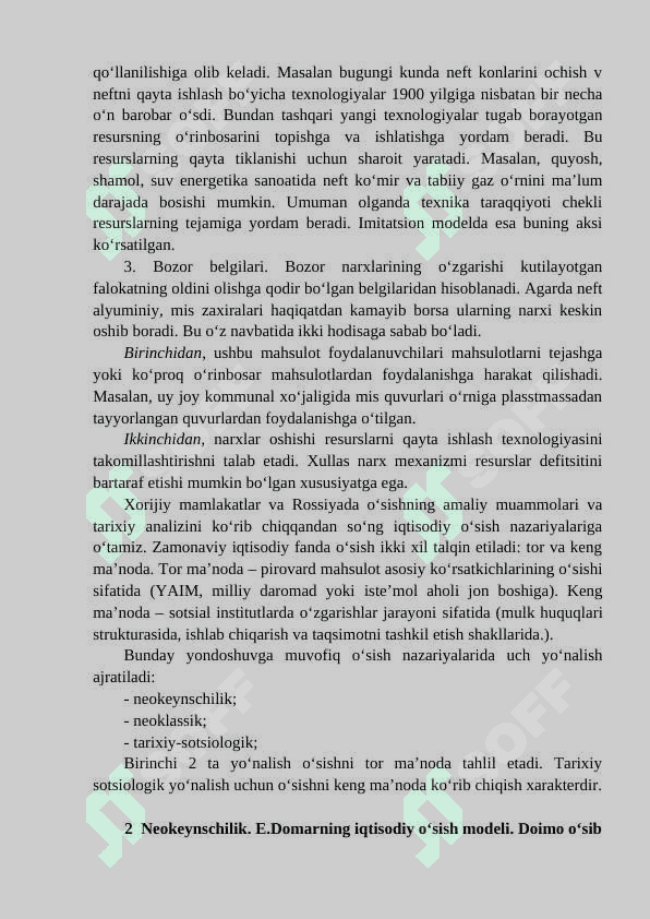 IQTISODIY O‘SISHNING KEYNSCHA VA NEOKEYNSCHA NAZARIYALARI 6