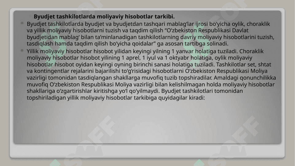 BYUDJET TASHKILOTLARIDA MOLIYAVIY HISOBOTLAR 3
