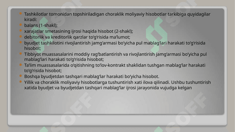BYUDJET TASHKILOTLARIDA MOLIYAVIY HISOBOTLAR 5