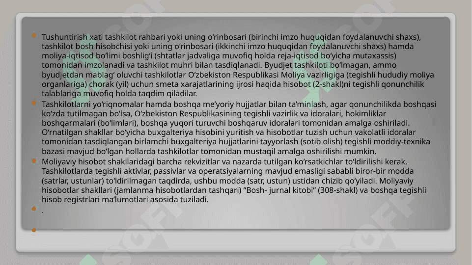 BYUDJET TASHKILOTLARIDA MOLIYAVIY HISOBOTLAR 7