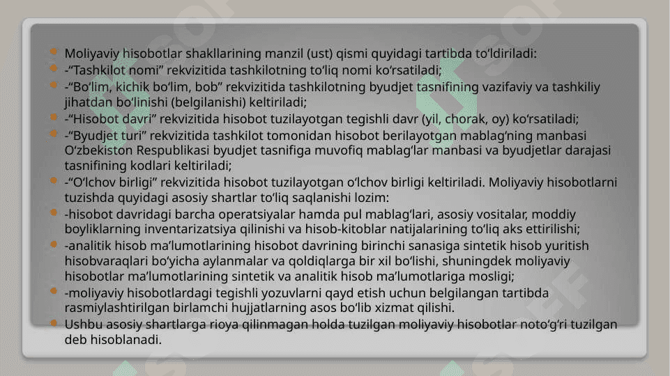 BYUDJET TASHKILOTLARIDA MOLIYAVIY HISOBOTLAR 8