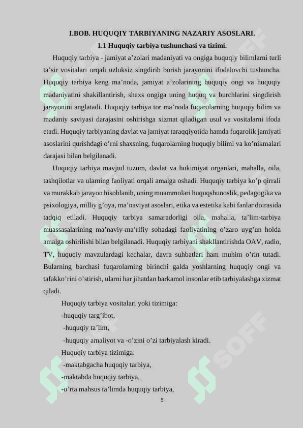 huquqiy tarbiya jarayonini tashkil etishda didaktik materiallardan foydalanish 5