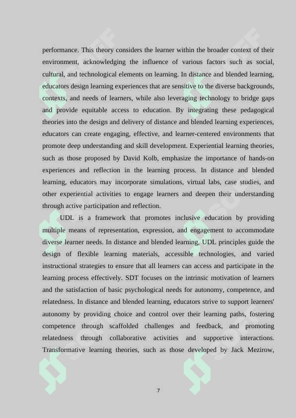 DISTANCE AND BLENDED LEARNING 7