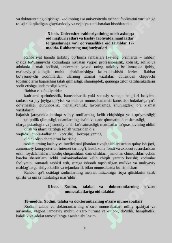ODOB-AXLOQ KODEKSI-Universitetlar uchun 8