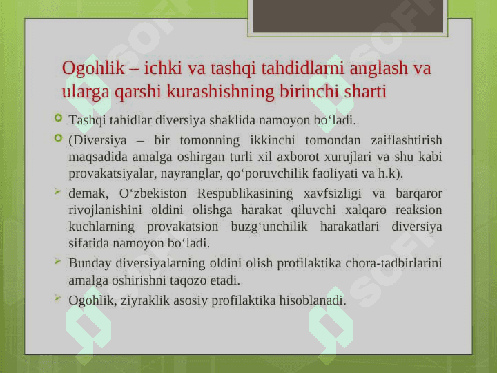 Ogohlik –  davr talabi 3