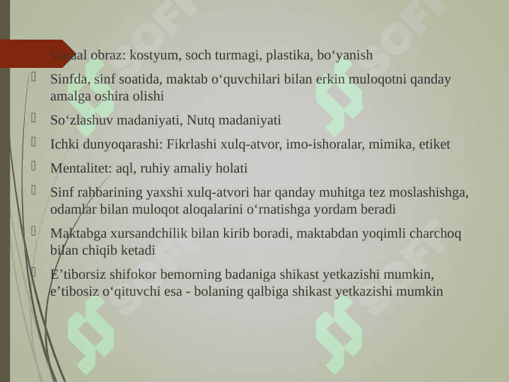 Boshlang`ich sinf rahbarining ish faoliyati. Boshlang`ich ta’limda sinf rahbarining tashkilotchilik faoliyati 6