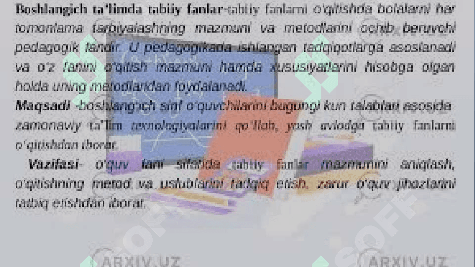 tabiiy fanlarni o’qitish metodikasi maqsadi, vazifalari 7