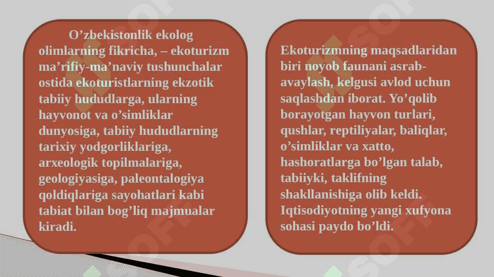 O’zbеkistоndа ekоlоgik turizm rivоjlаnishining tеndеnstiyalаri vа tаkоmillаshtirish yo’nаlishlаri 7