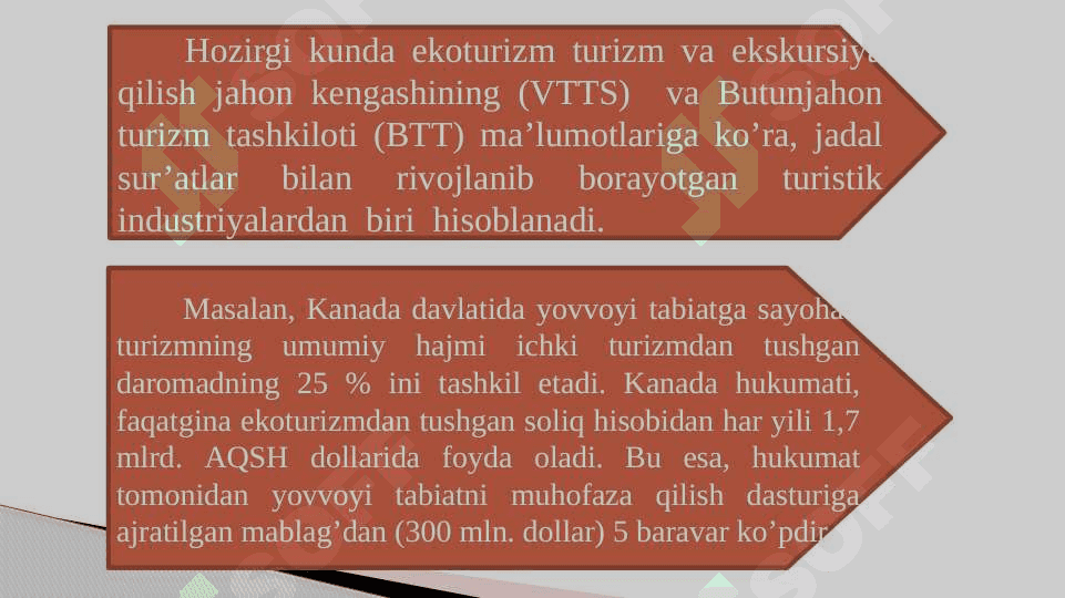 O’zbеkistоndа ekоlоgik turizm rivоjlаnishining tеndеnstiyalаri vа tаkоmillаshtirish yo’nаlishlаri 8