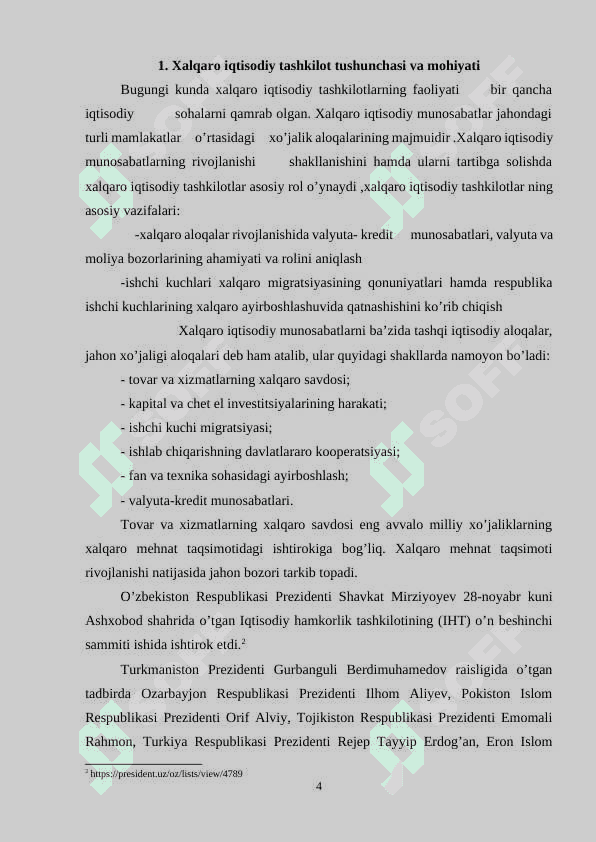 Xalqaro iqtisodiy integratsiya va O‘zbekistonning jahon hamjamiyatiga kirib borishi 4