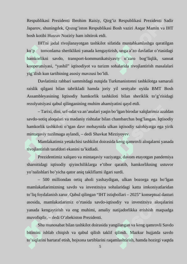 Xalqaro iqtisodiy integratsiya va O‘zbekistonning jahon hamjamiyatiga kirib borishi 5