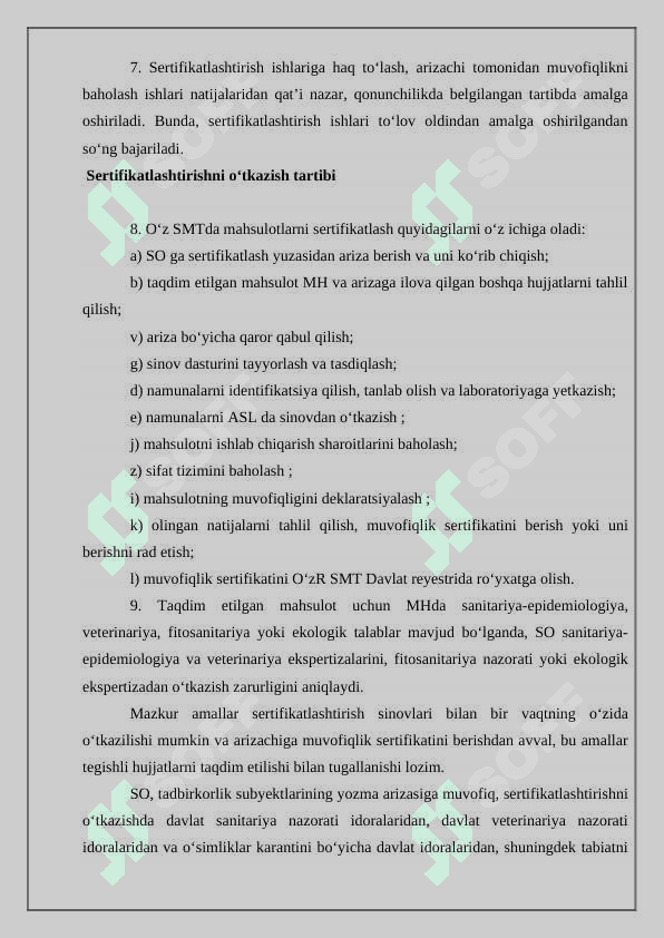 Xo’jalik elektro texnika buyumlarini sertifikatlashtirish sinovlarini o’tkazish 7