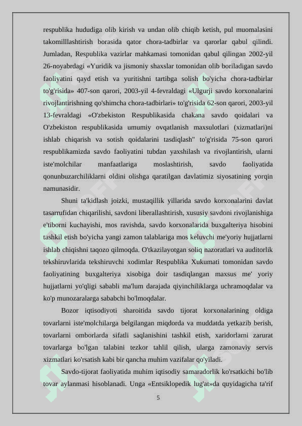 Xizmat ko'rsatuvchi korxonalarda buxgalteriya hisobini tashkil etishning nazariy asoslari 5