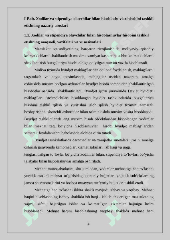 Xodimlar va stipendiya oluvchilar bilan hisoblashuvlar hisobini tashkil etishning maqsad va vaziflari 4
