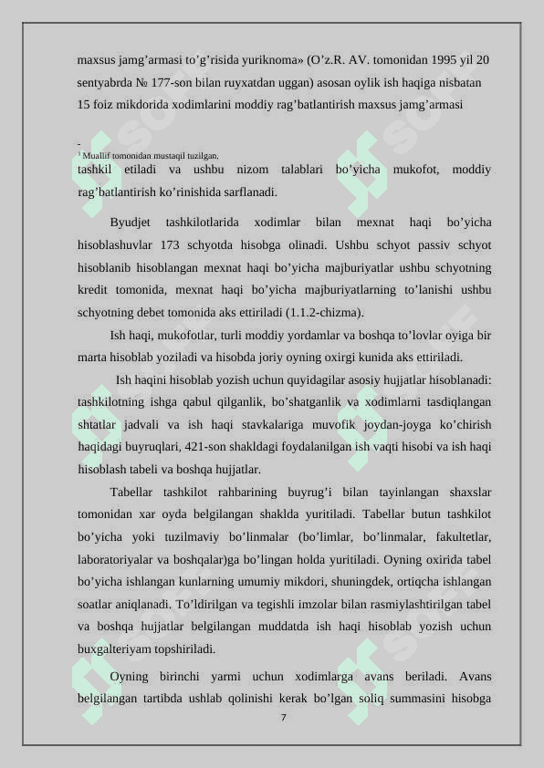 Xodimlar va stipendiya oluvchilar bilan hisoblashuvlar hisobini tashkil etishning maqsad va vaziflari 7
