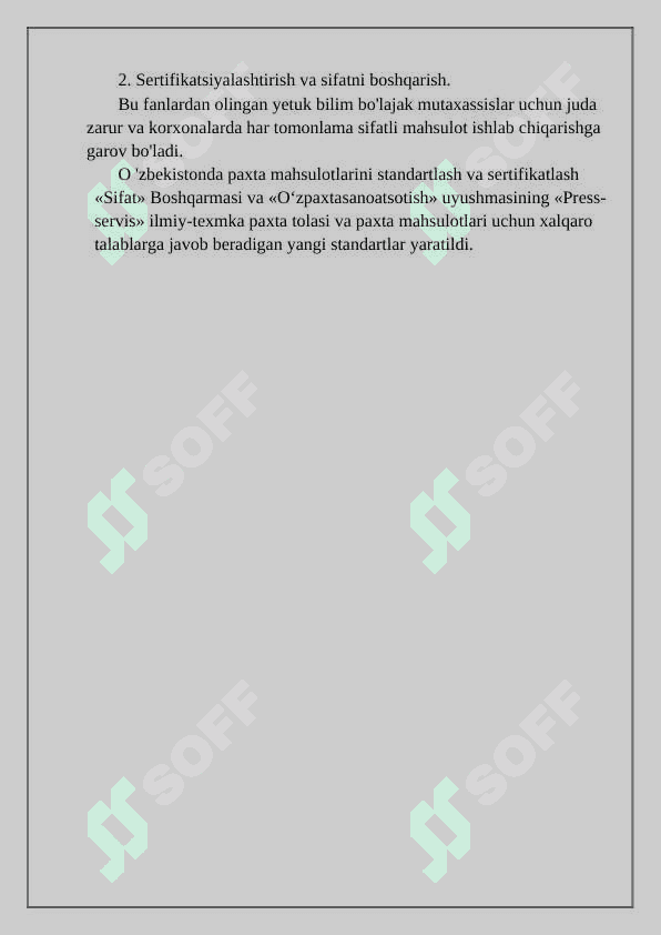 Yengil sanoat mahsulotlarining sifat ko‘rsatkichlarini aniqlash 3