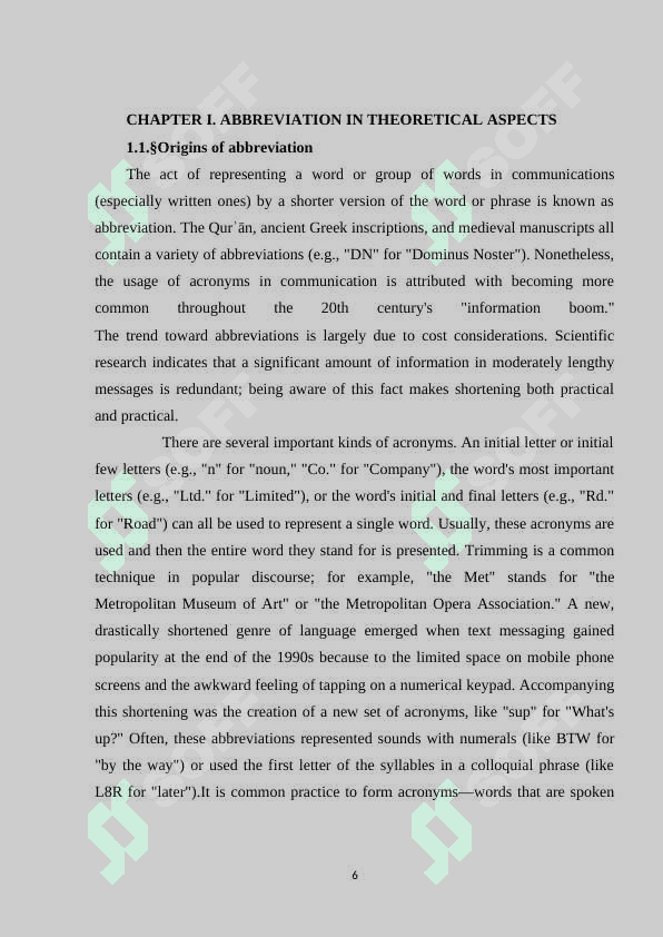 ABBREVATION IN THEORETICAL ASPECT 5