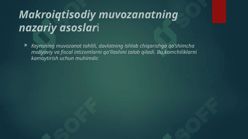 Kenysning makroiqtisodiy muvozanat nazariyasi asoslari 8