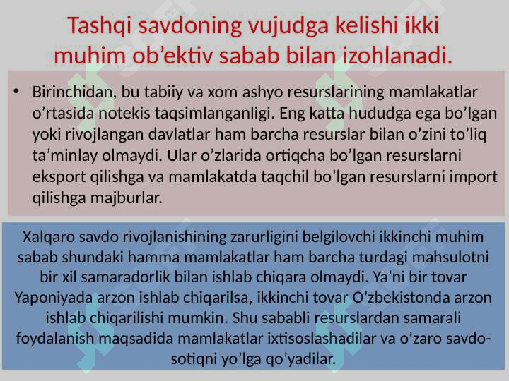 Xalqaro savdo nazariyalari 3