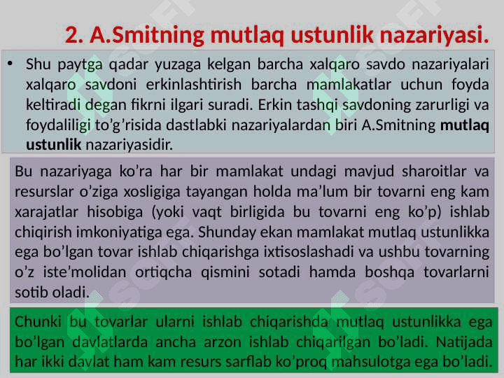Xalqaro savdo nazariyalari 7