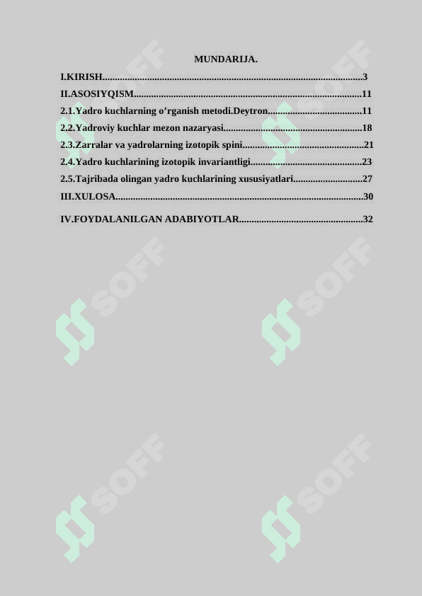 Yadro kuchlar.Yadroviy kuchlarning xususiyatlari 2