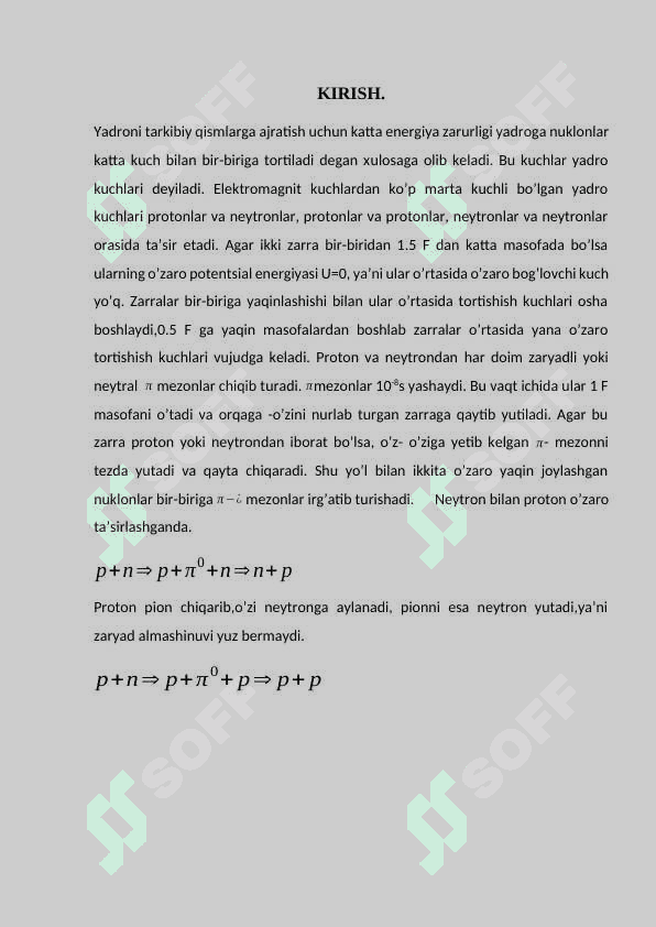 Yadro kuchlar.Yadroviy kuchlarning xususiyatlari 3