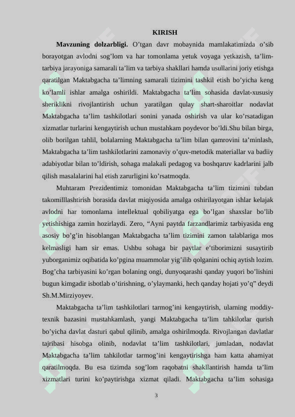 Maktabgacha ta’limning mazmun-mohiyati va ta’lim tizimida tutgan o’rni 3