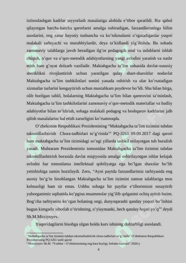 Maktabgacha ta’limning mazmun-mohiyati va ta’lim tizimida tutgan o’rni 4