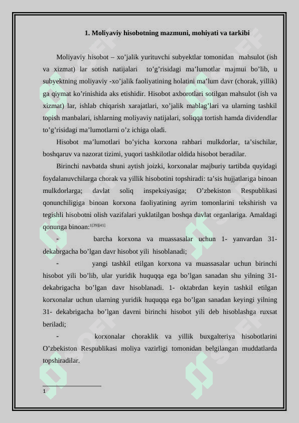 Moliyaviy hisobot va unig tarkibi 2