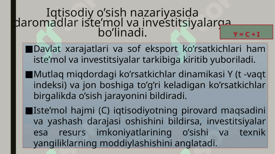 IQTISODIY O’SISH VA UNING MODELLARI 6