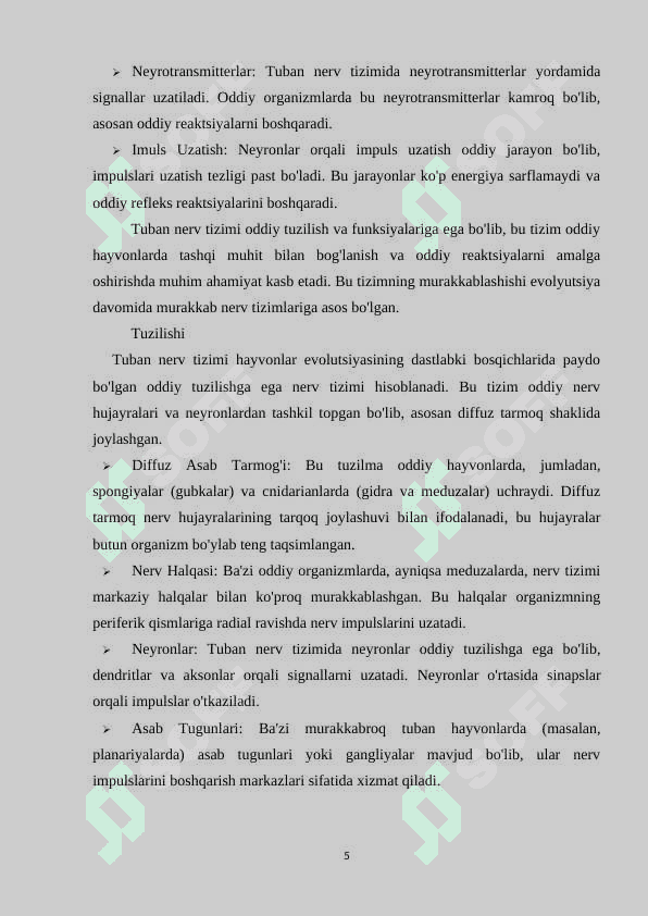 “Nerv tizimining evolutsion tarixi” 5