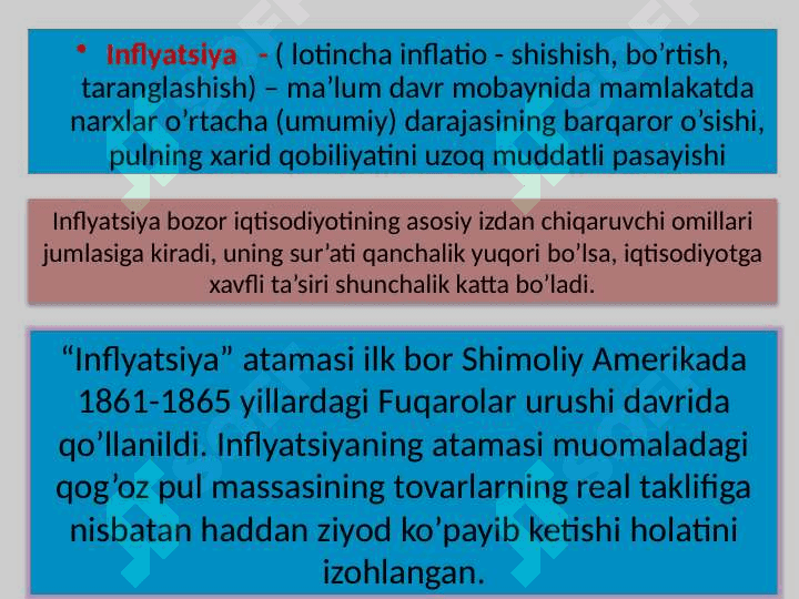 INFLYATSIYA VA AKSILINFLYATSIYA SIYOSATI 2