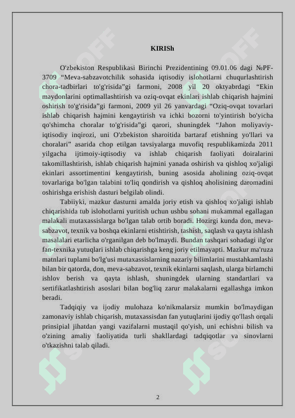 Don ekinlarida dala tajribalarini o’tkazish uslublari 2