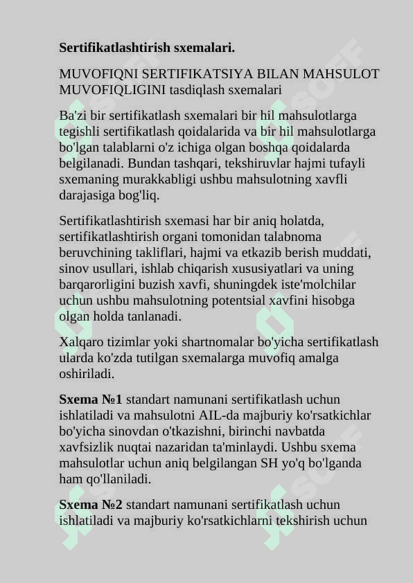 Metralogiya Sertifikatlash sxemalari.Sertifikat va muvofiqlik belgilari 2