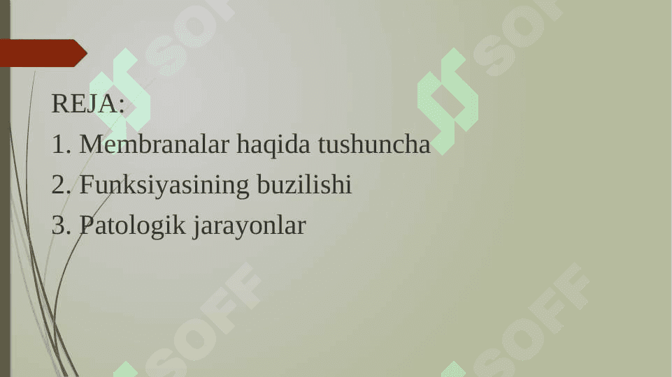 Membrana buzilishlarini patologik jarayonni kelib chiqishidagi oʻrni 3