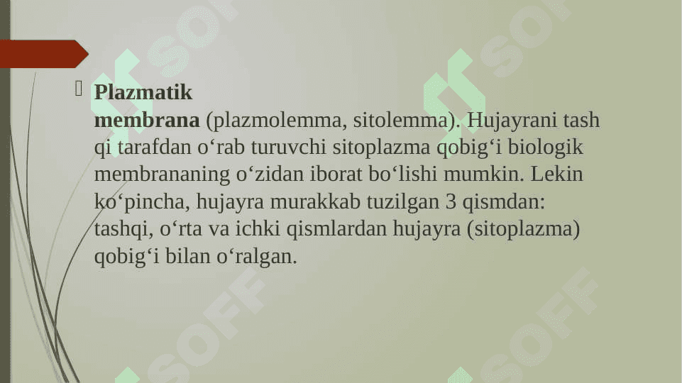Membrana buzilishlarini patologik jarayonni kelib chiqishidagi oʻrni 4