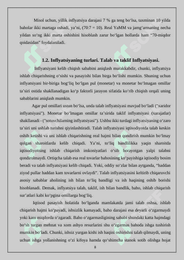 Inflyatsiya va iqtisodiy o‘sish o‘zaro bog‘liqlikning yangi O‘zbekistondagi xususiyatlari 8