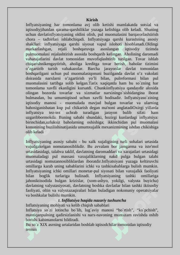 Inflyatsiya va uning kelib chiqish sabablari 2